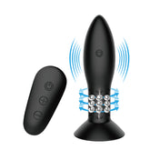 Mr Play Rotation Beads Anal Plug USB Rechargeable Beaded Butt Plug with Wireless Remote Butt Plugs - Vibrating